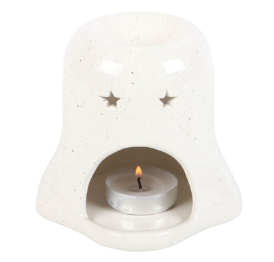 Ghost Tealight Burner with Pumpkin