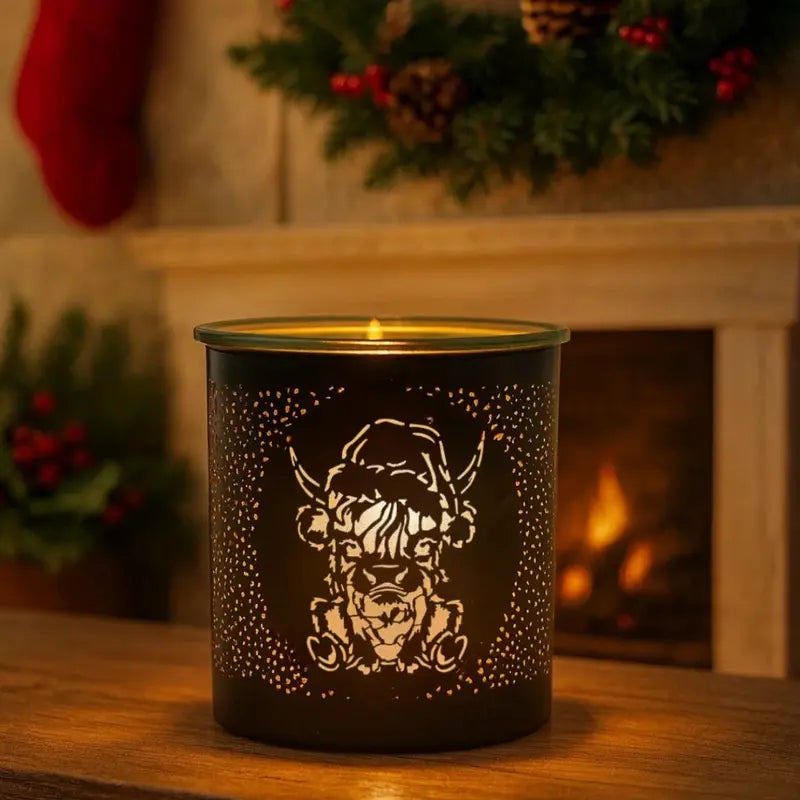 £10 HIGHLAND COW Mystery Christmas Bundle - Includes HIGHLAND COW  Tealight Burner, HIGHLAND COW  Wax Melt Tin, and 1 Wax Melt Snap Bar in Festive Scents