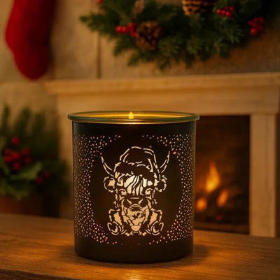 £10 HIGHLAND COW Mystery Christmas Bundle - Includes HIGHLAND COW  Tealight Burner, HIGHLAND COW  Wax Melt Tin, and 1 Wax Melt Snap Bar in Festive Scents