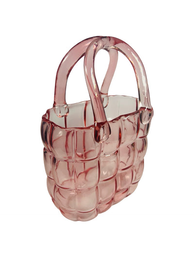 Glass Handbag Vase & Wax Melt Pouch Bundle - PINK