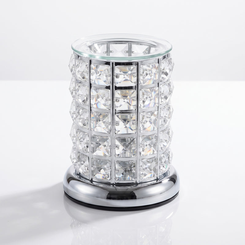 Clear crystal touch wax melter, studio photo