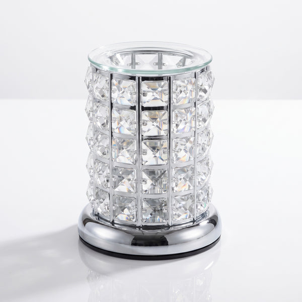 Clear crystal touch wax melter, studio photo