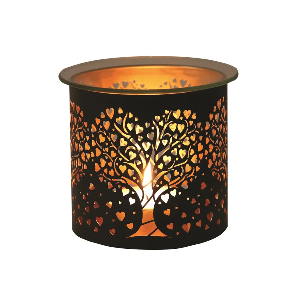 Black Tree Of Life (Hearts)  Metal Tealight Burner (017)