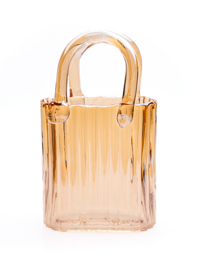 Glass Handbag Vase & Wax Melt Pouch Bundle - AMBER
