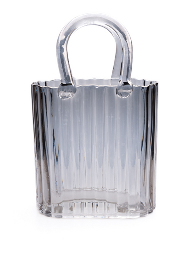 Glass Handbag Vase & Wax Melt Pouch Bundle - GREY