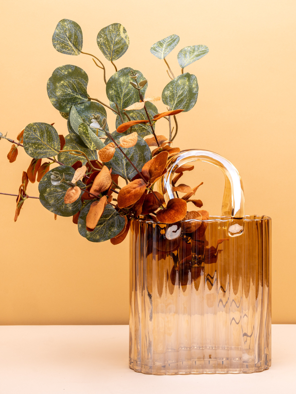Glass Handbag Vase & Wax Melt Pouch Bundle - AMBER