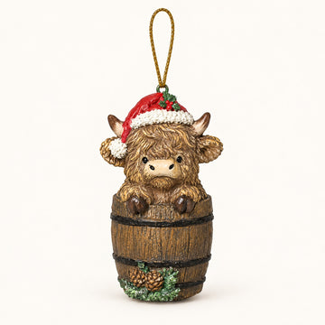 Highland Cow Christmas Ornaments, Set of 3