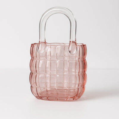 Glass Handbag Vase & Wax Melt Pouch Bundle - PINK
