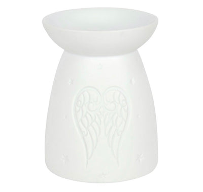 White Ceramic Angel Wings Wax Burner