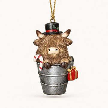 Highland Cow Christmas Ornaments, Set of 3
