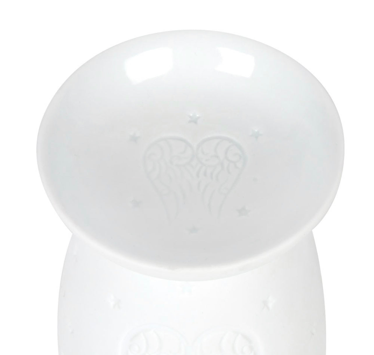 White Ceramic Angel Wings Wax Burner