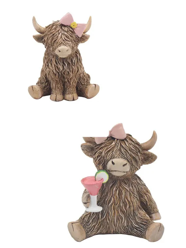 Highland Cow Figurines - 1 Piece PER ORDER - Home Decor Polyresin 15x6x12cm