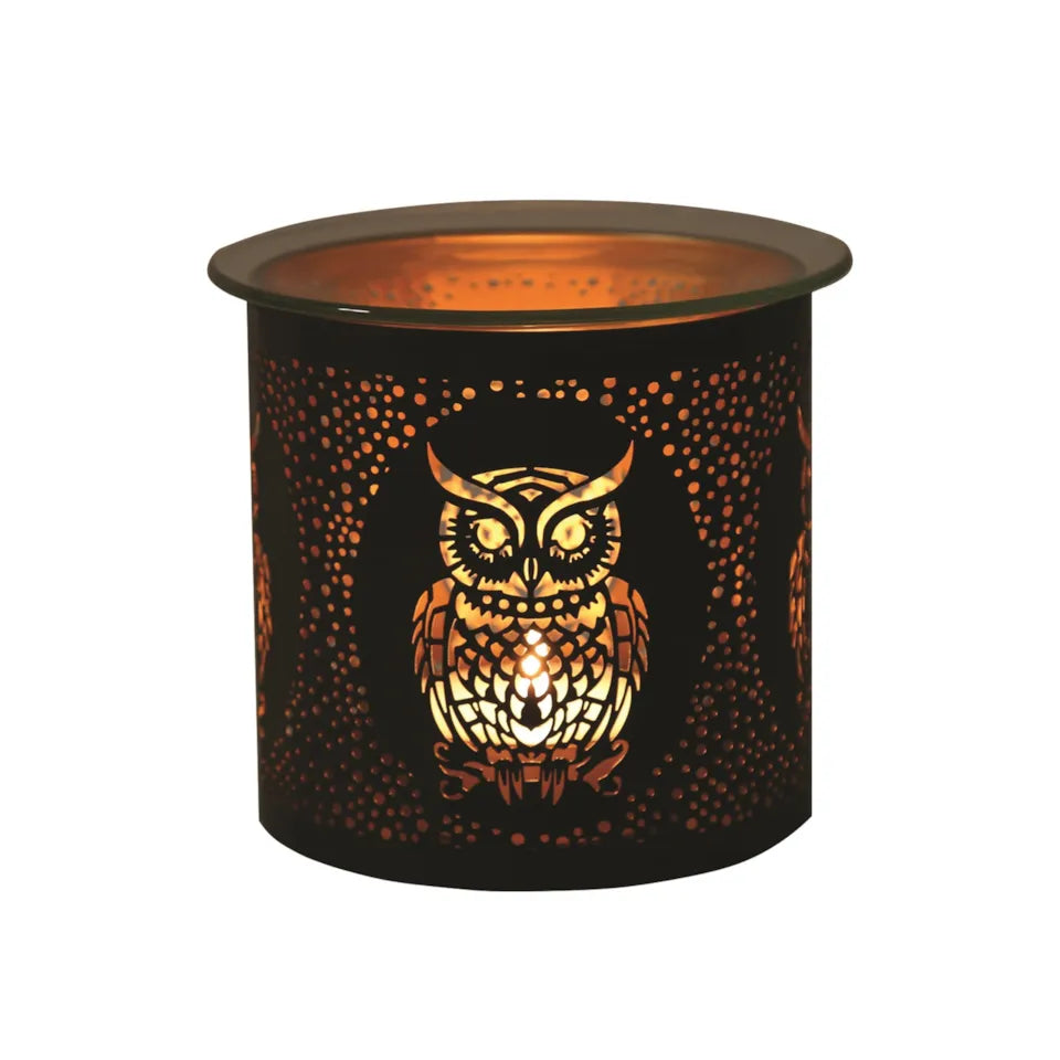 Black Owl  Metal Tealight Burner (019)