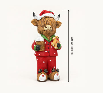 Mr & Mrs Claus Highland Cow Figurine