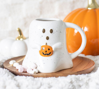 Ghost Mug With Pumpkin