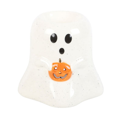 Ghost Tealight Burner with Pumpkin