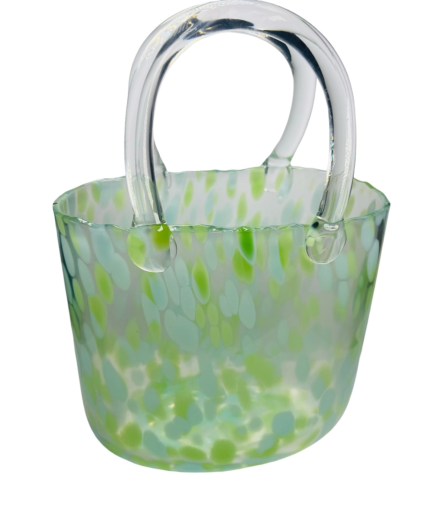 Glass Handbag Vase & Wax Melt Pouch Bundle - GREEN FLECK