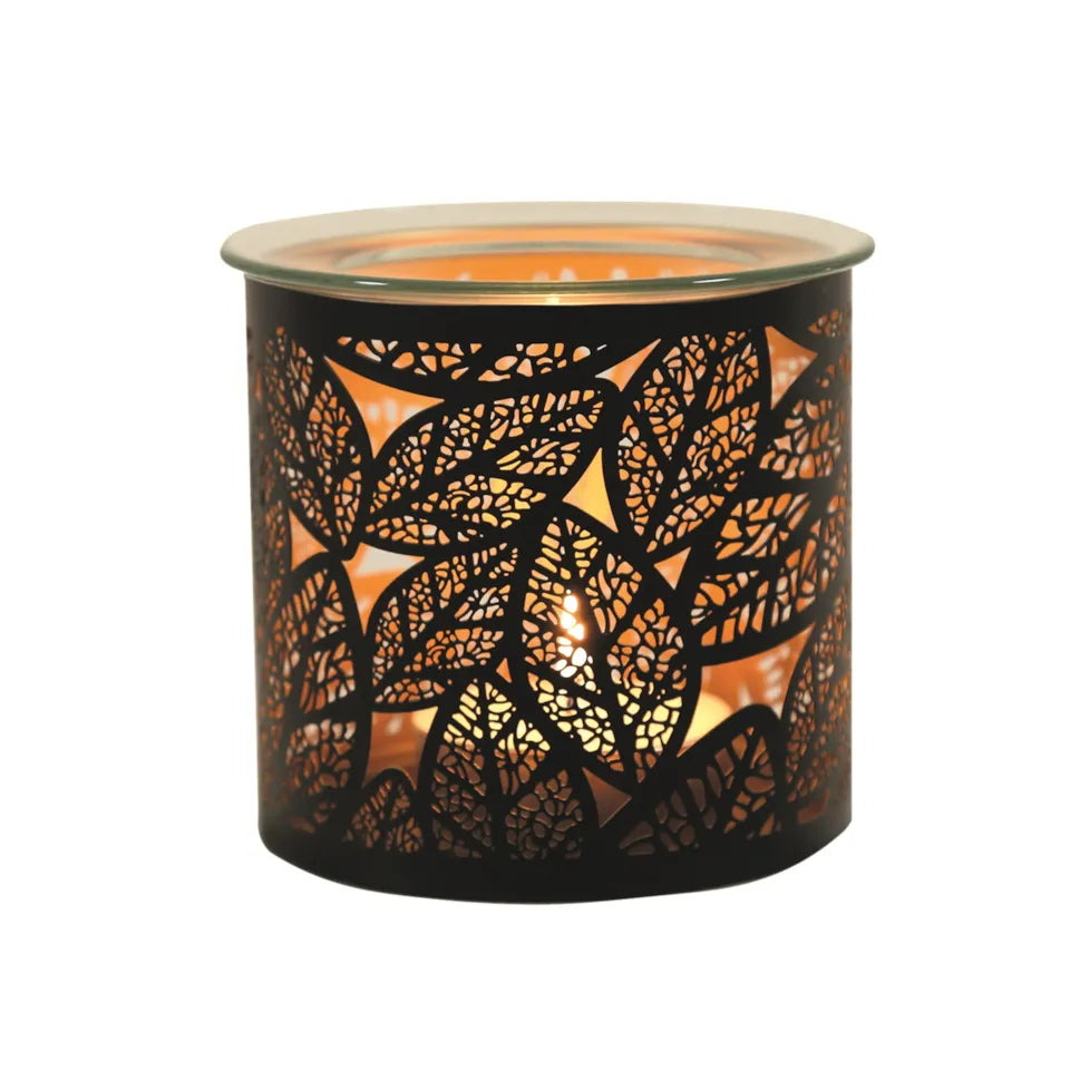 Black Leaves  Metal Tealight Burner (015)