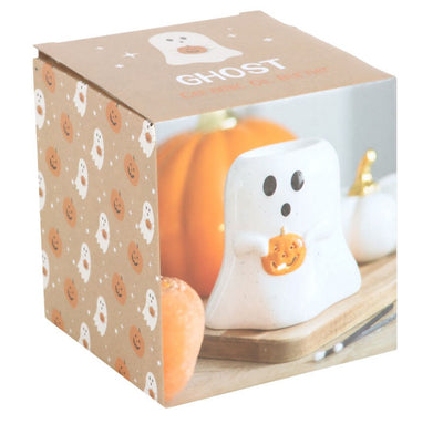 Ghost Tealight Burner with Pumpkin