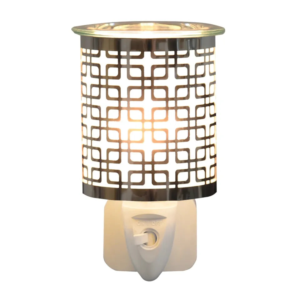 Chrome Squares Plug In Wax Melter (003)