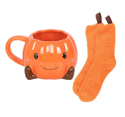Smile Pumpkin Mug & Socks