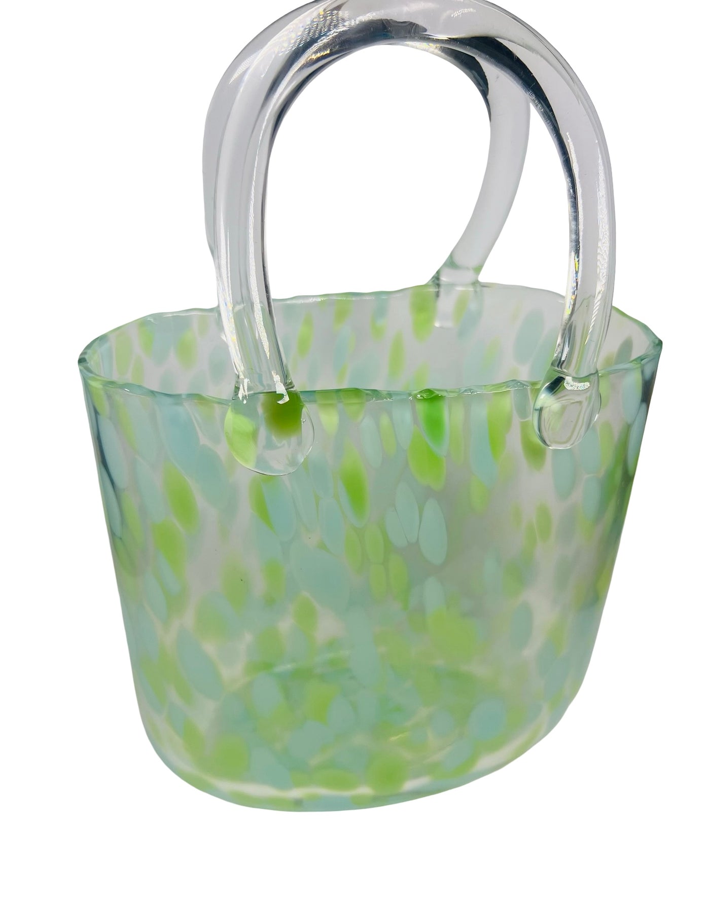 Glass Handbag Vase & Wax Melt Pouch Bundle - GREEN FLECK