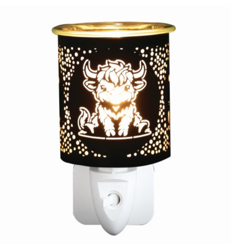 Black Highland Cow  Plug In Burner