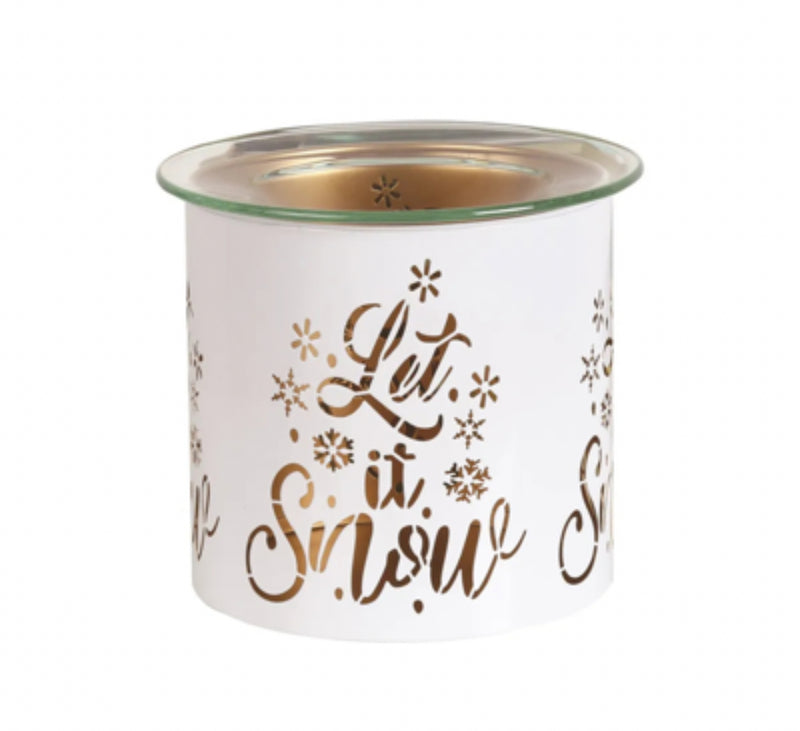 Let It Snow  Metal Tealight Burner