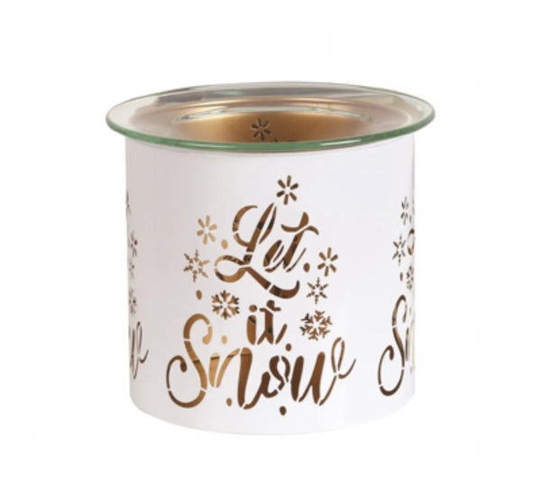 Let It Snow  Metal Tealight Burner