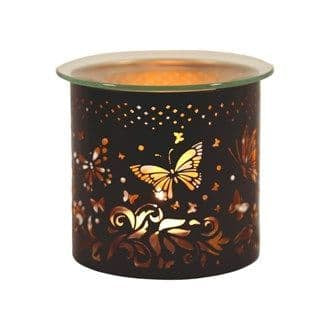 Black Butterfly (Gold Insert) Metal Tealight Burner (010)