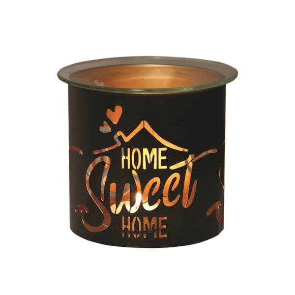 Black Home Sweet Home Metal Tealight Burner