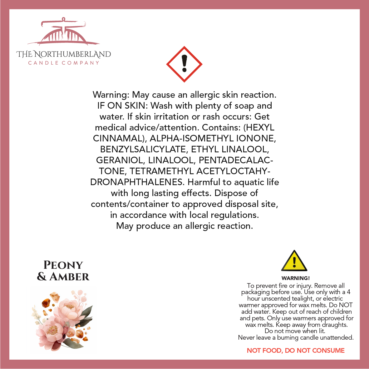 Peony & Amber 50g Snap Bar