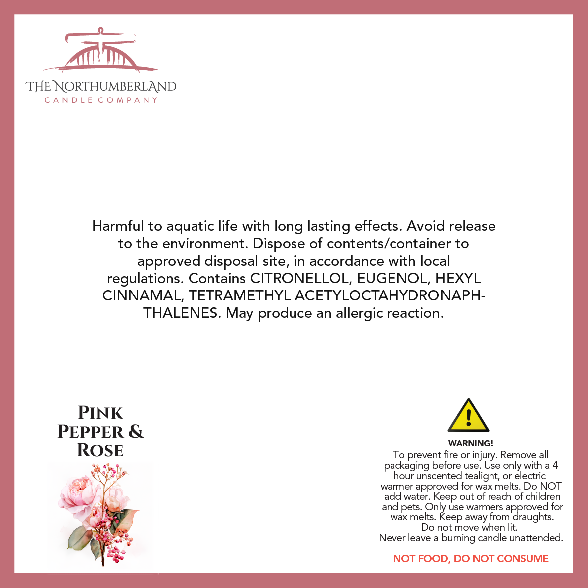 Pink Pepper & Rose 50g Snap Bar