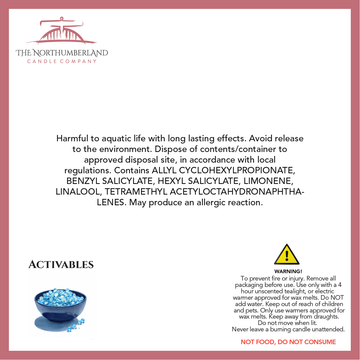 Activables 50g Snap Bar - safety label, ingredients and warnings