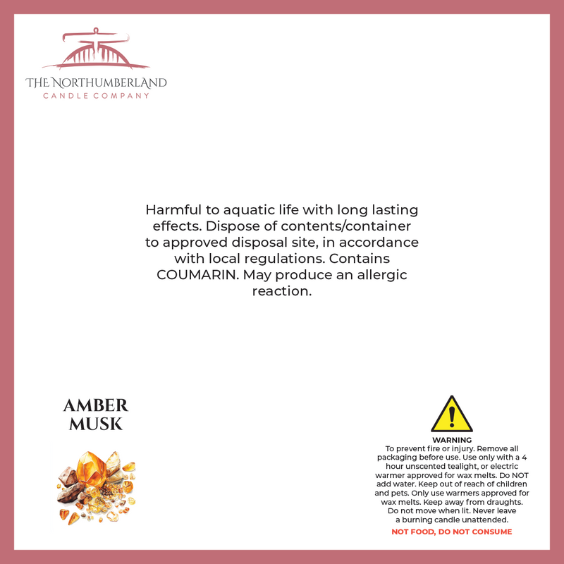 Amber Musk 50g Snap Bar - safety label, ingredients and warnings