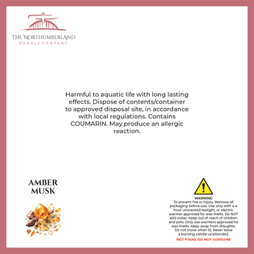 Amber Musk 50g Snap Bar - safety label, ingredients and warnings