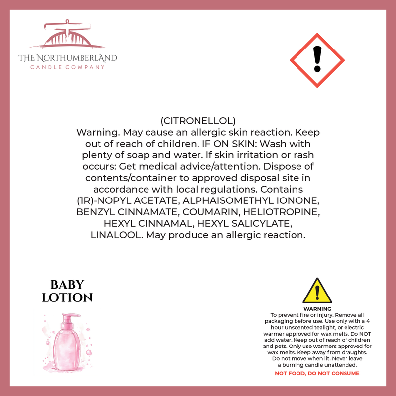 Baby Lotion 50g Snap Bar - safety label, ingredients and warnings