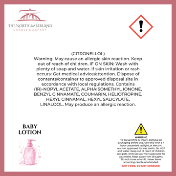 Baby Lotion 50g Snap Bar - safety label, ingredients and warnings