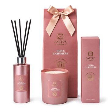 Baltus Luxury Gift Set in Iris & Cashmere, diffuser, candle and room spray