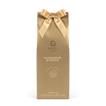 Baltus Luxury Gift Set in Sandalwood & Incense, gold gift bag