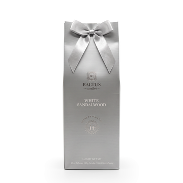 Baltus Luxury Gift Set in White Sandalwood, silver gift bag
