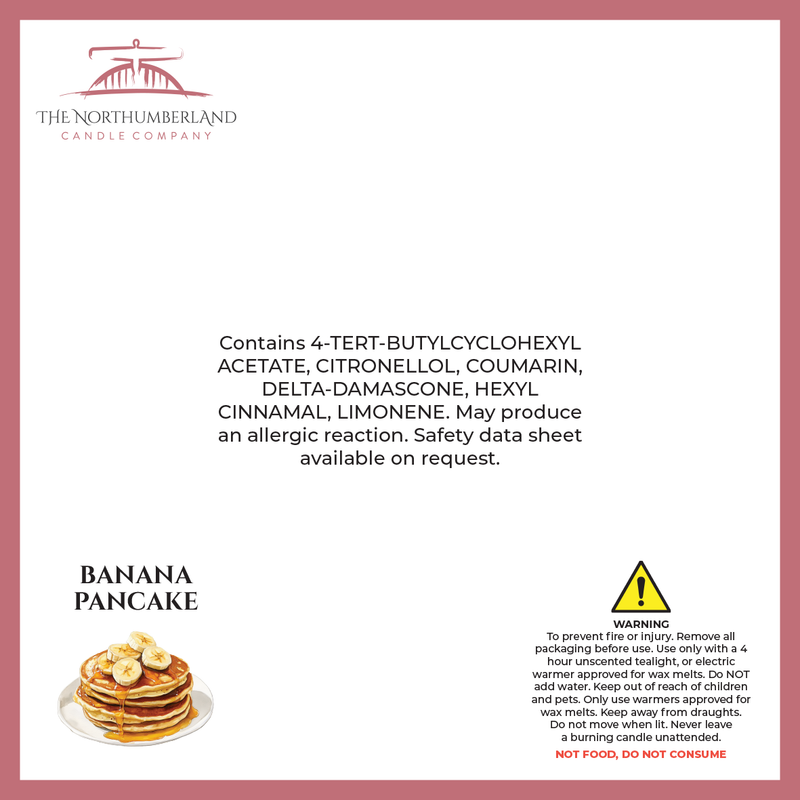 Banana Pancake 50g Snap Bar - safety label, ingredients and warnings