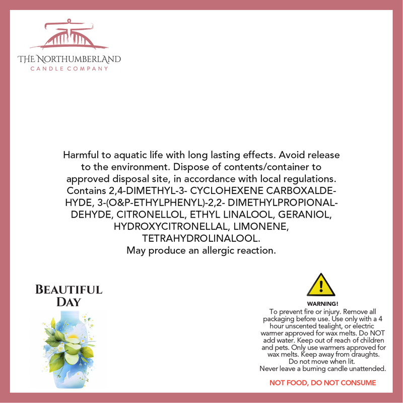 Beautiful Day 50g Snap Bar - safety label, ingredients and warnings