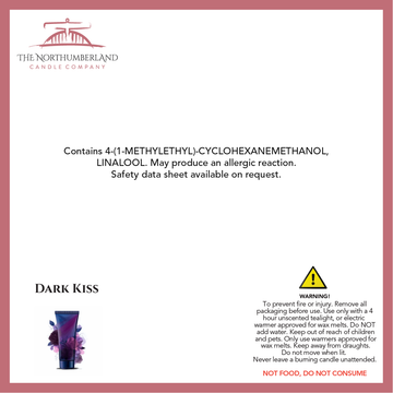 Dark Kiss 50g Snap Bar - safety label, ingredients and warnings