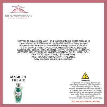 Magic In The Air 50g Snap Bar - safety label, ingredients and warnings