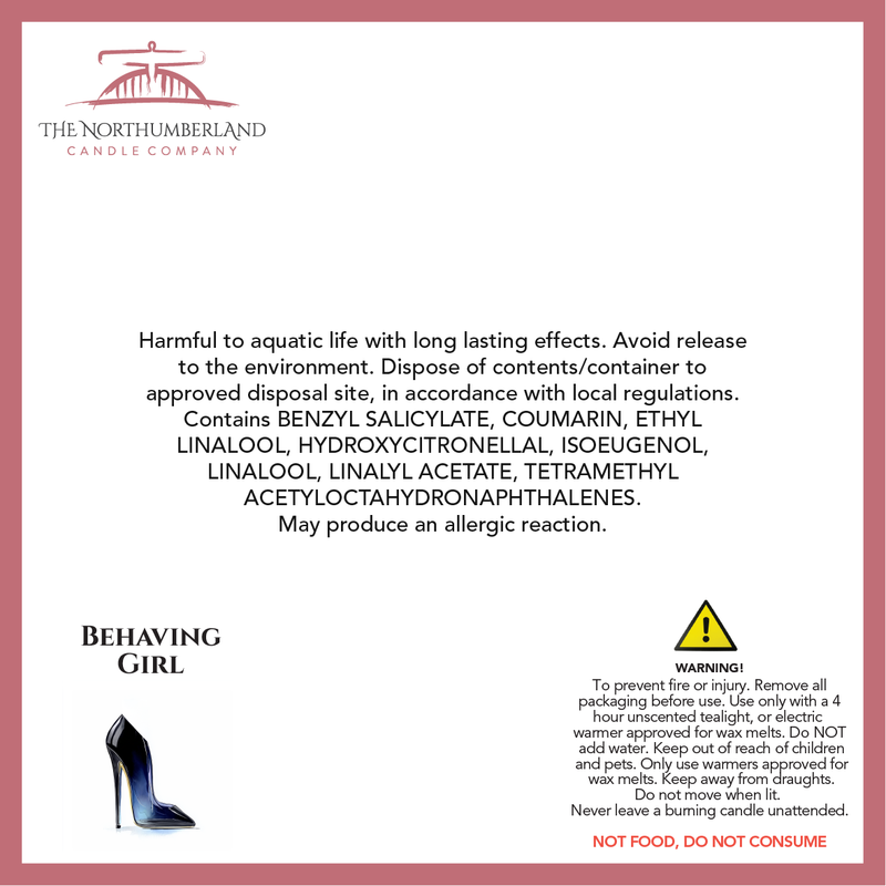 Behaving Girl 50g Snap Bar - safety label, ingredients and warnings
