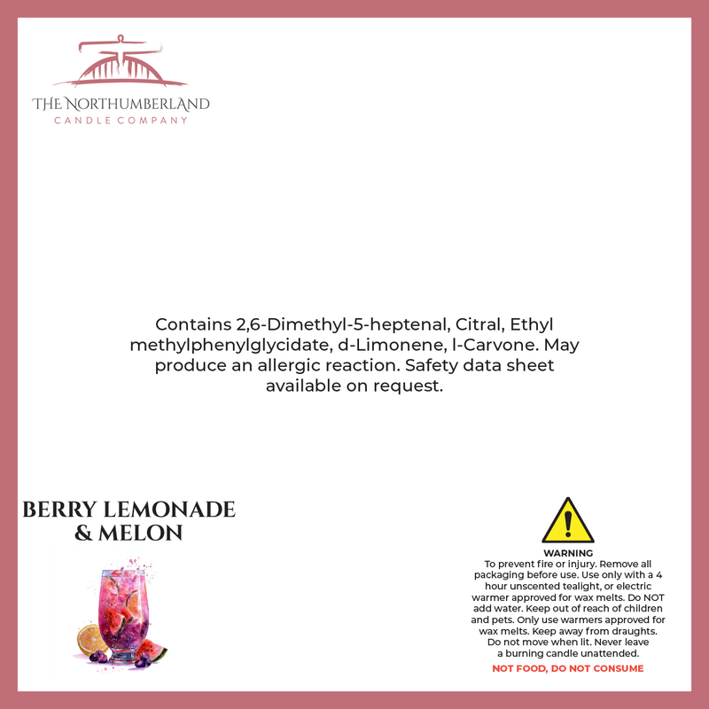 Berry Lemonade & Melon 50g Snap Bar - safety label, ingredients and warnings