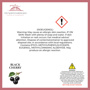Black Cherry 50g Snap Bar - safety label, ingredients and warnings