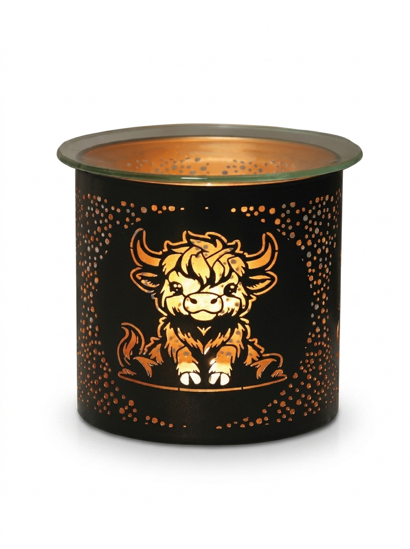 Black Highland Cow  Metal Tealight Burner
