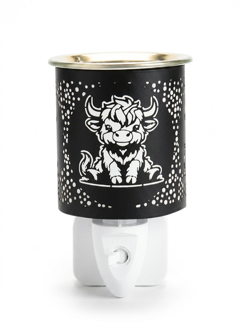Black Highland Cow  Plug In Burner